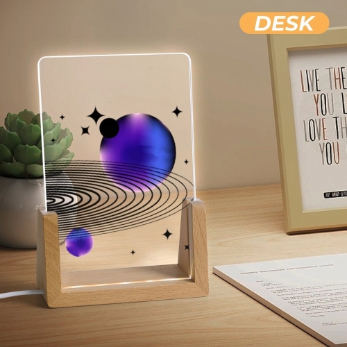 Acrylic Night Light 15.5 x 10.3cm (Colorful Slanted Base)