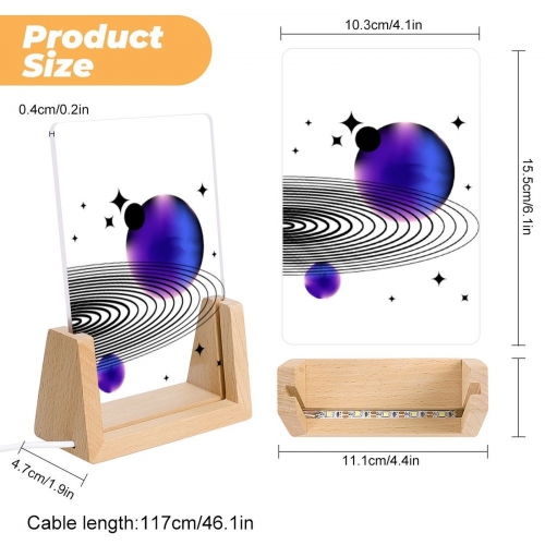 Acrylic Night Light 15.5 x 10.3cm (Colorful Slanted Base)