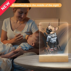 Acrylic Night Light(Square Wooden Base)