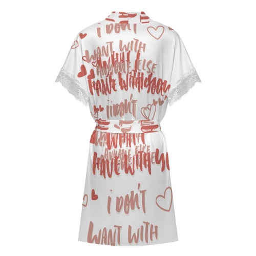 Short Sleeve Lace Robe