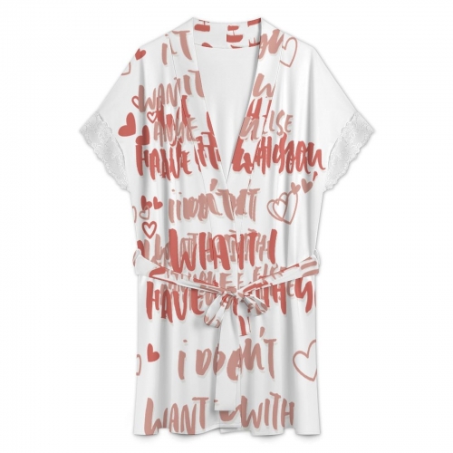 Short Sleeve Lace Robe