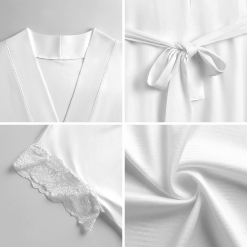 Short Sleeve Lace Robe