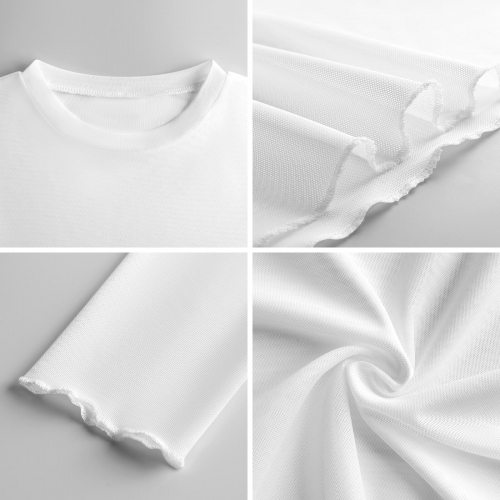 Long Sleeve Mesh Top