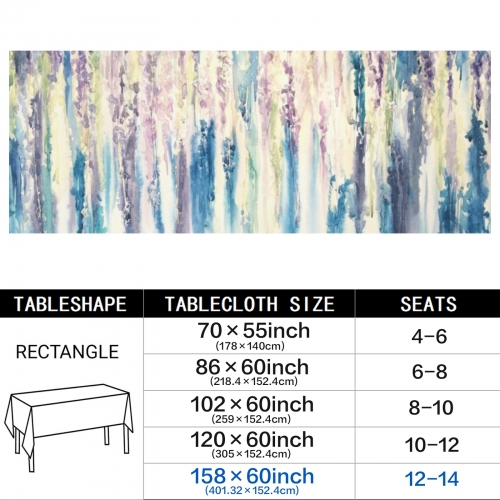 Rectangular Tablecloth 158x60inch | Ships from USA