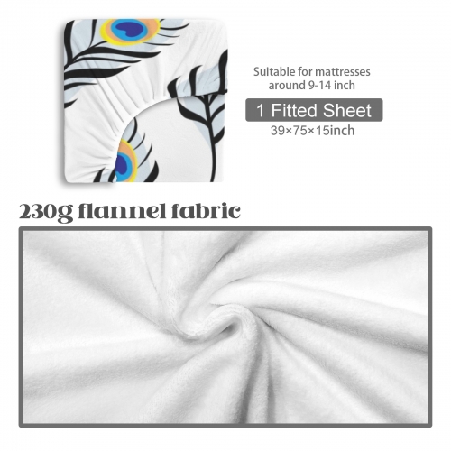Custom Flannel Fitted Sheet 39 x 75 x 15 inch | Ships from USA