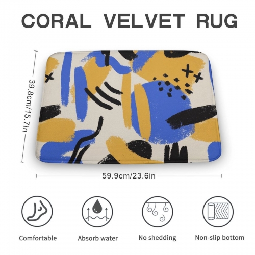 Coral Velvet Bath Rug 15.7"×23.6"