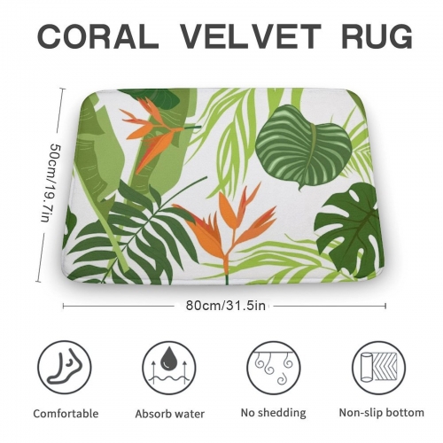 Coral Velvet Bath Rug 19.7"×31.5"