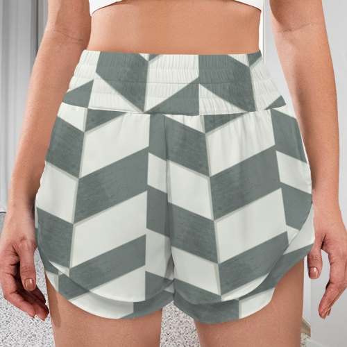 Elastic Waist Double Layered Active Shorts
