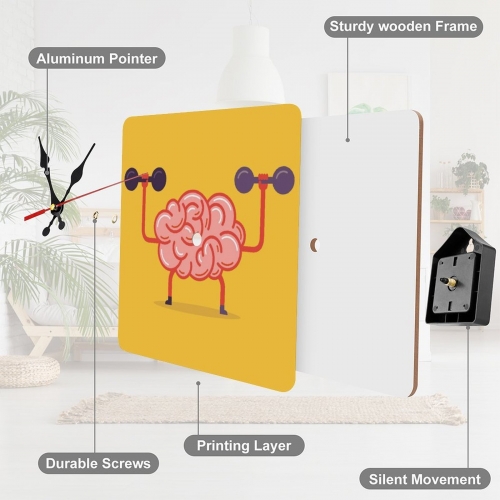 Square Wall Clock without Numbers | Ships from USA