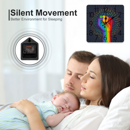 Square Wall Clock with Numbers | Ships from USA