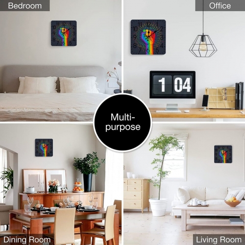 Square Wall Clock with Numbers | Ships from USA