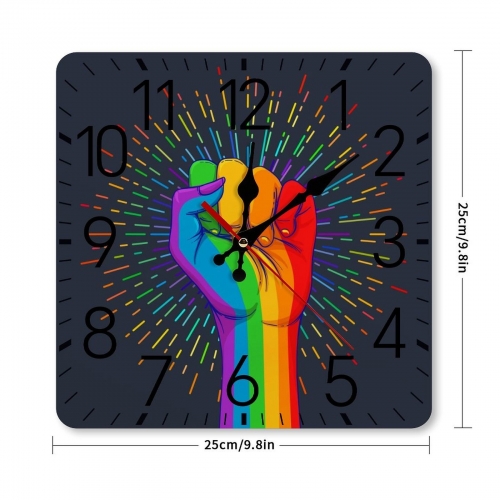 Square Wall Clock with Numbers | Ships from USA