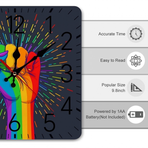 Square Wall Clock with Numbers | Ships from USA