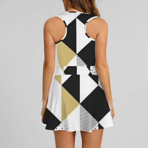 Front Zip Racer Back Sports Skirt & Shorts Set