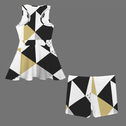 Front Zip Racer Back Sports Skirt & Shorts Set