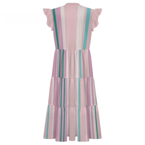 Women’s Ruffle Sleeve Tiered Midi Dress