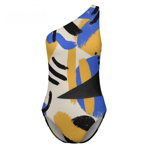 Women’s One-Shoulder Mesh Swimsuit