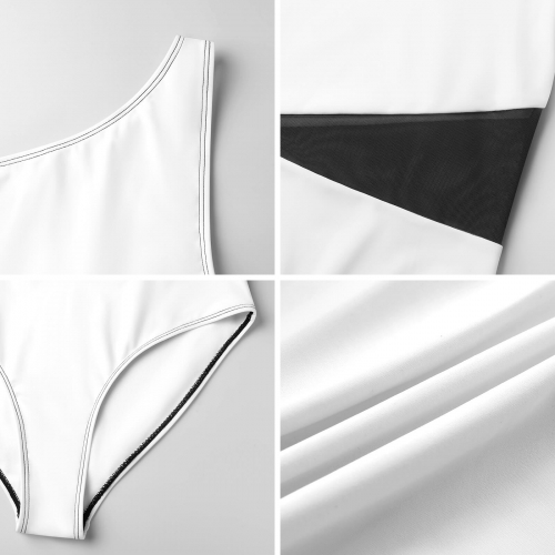 Women’s One-Shoulder Mesh Swimsuit