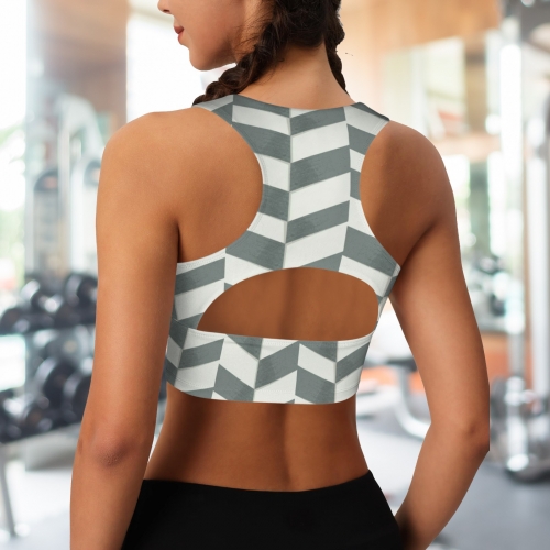 Deep V-Neck Racerback Cutout Active Crop Tops
