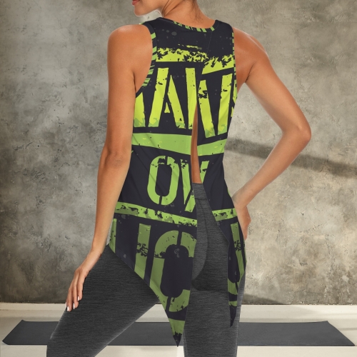 Backless Split Knotted Yoga Active Tank Tops
