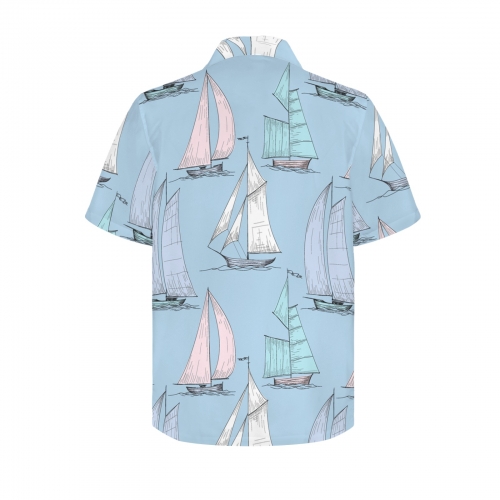Men's Curved Hem Hawaiian Shirt (Model T87)