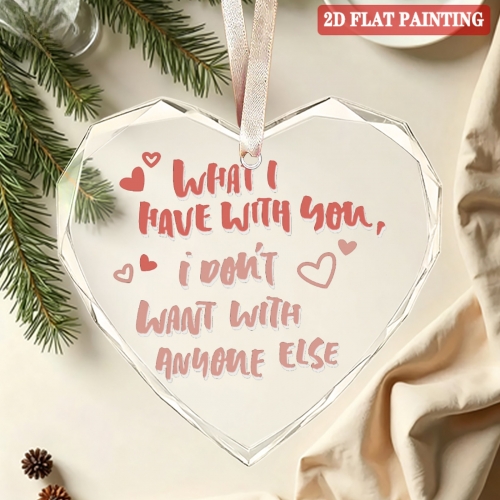 Custom Heart-shaped Crystal Glass Ornament (Red Gift Box) | Ships from USA