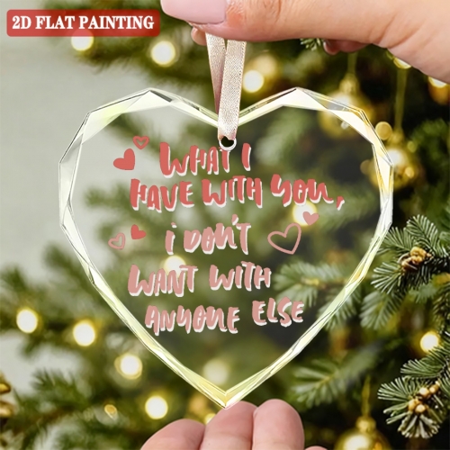 Custom Heart-shaped Crystal Glass Ornament (Red Gift Box) | Ships from USA