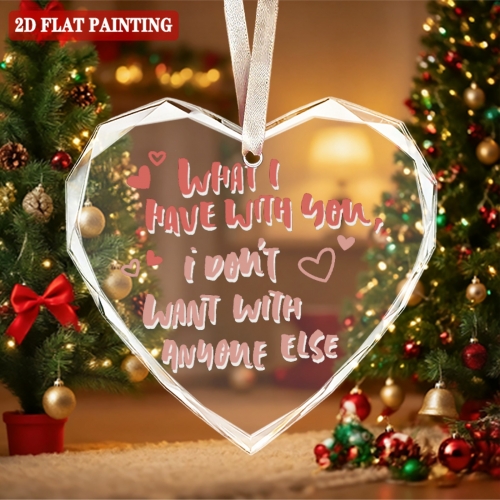 Custom Heart-shaped Crystal Glass Ornament (Red Gift Box) | Ships from USA