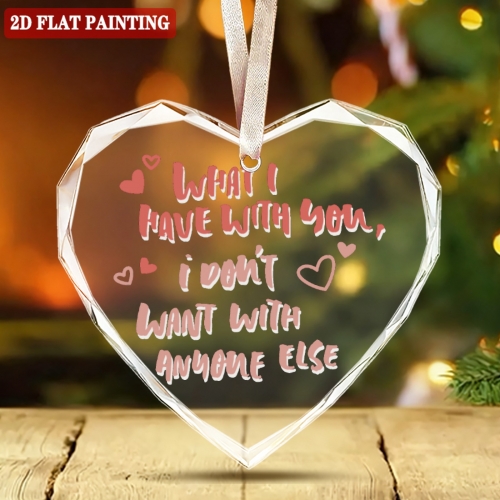 Custom Heart-shaped Crystal Glass Ornament (Red Gift Box) | Ships from USA