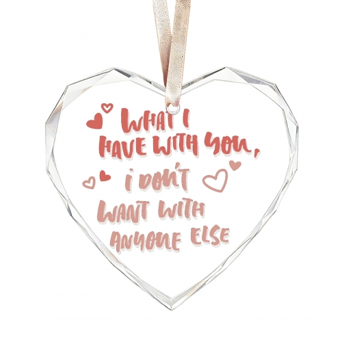 Custom Heart-shaped Crystal Glass Ornament (Red Gift Box) | Ships from USA