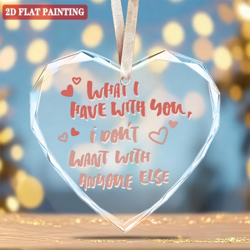 Custom Heart-shaped Crystal Glass Ornament (Red Gift Box) | Ships from USA