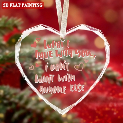 Custom Heart-shaped Crystal Glass Ornament (Red Gift Box) | Ships from USA