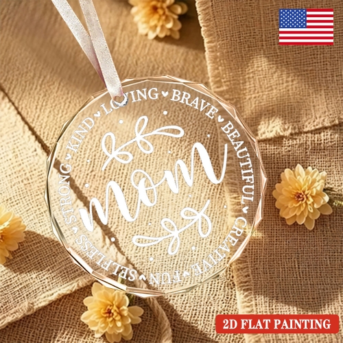 Custom 8cm Round Crystal Glass Ornament (Red Gift Box) | Shipped from USA