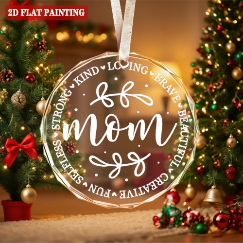 Custom 8cm Round Crystal Glass Ornament (Red Gift Box) | Shipped from USA