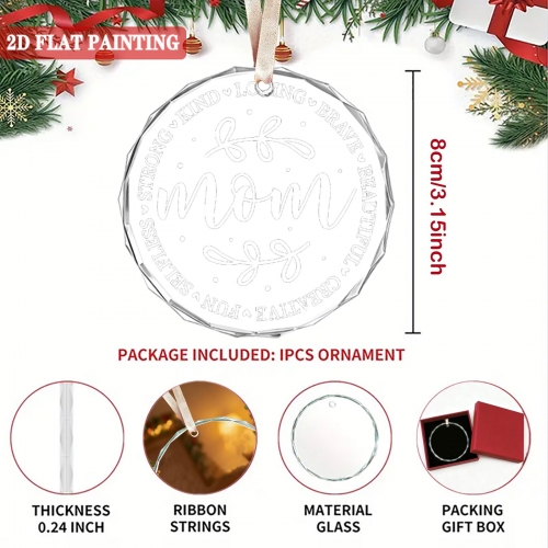 Custom 8cm Round Crystal Glass Ornament (Red Gift Box) | Shipped from USA