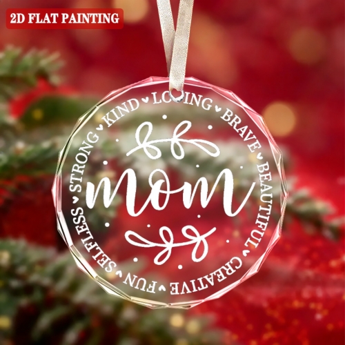 Custom 8cm Round Crystal Glass Ornament (Red Gift Box) | Shipped from USA