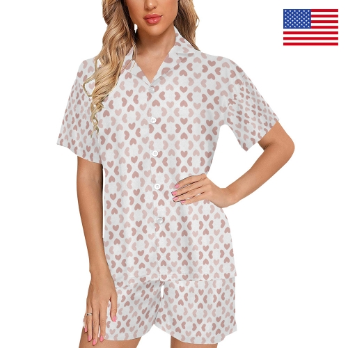 Women's V-Neck Short Pajama Set (Model Sets 11) | Shipped from USA