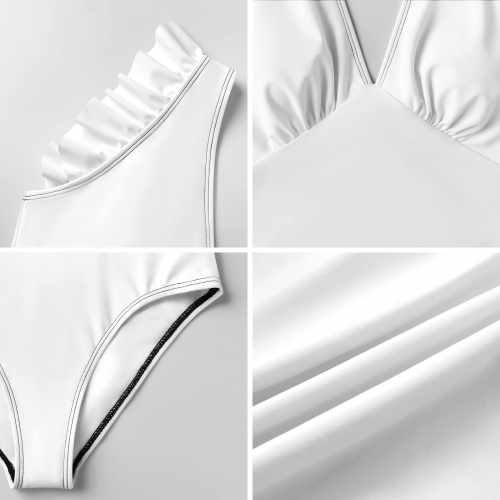 Ruffled Plunge One-Piece Swimwear