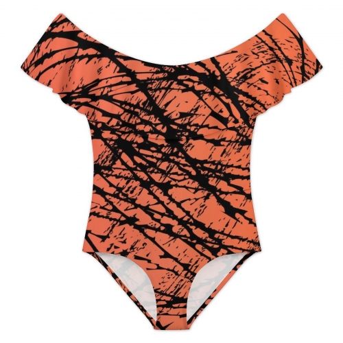 Women’s Off-Shoulder Ruffle One-Piece Swimsuit