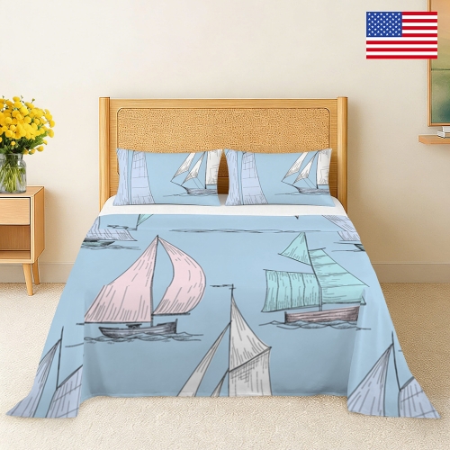 3-Piece Bedding Set (Bed Sheet + Pillowcases)  | Ships from USA