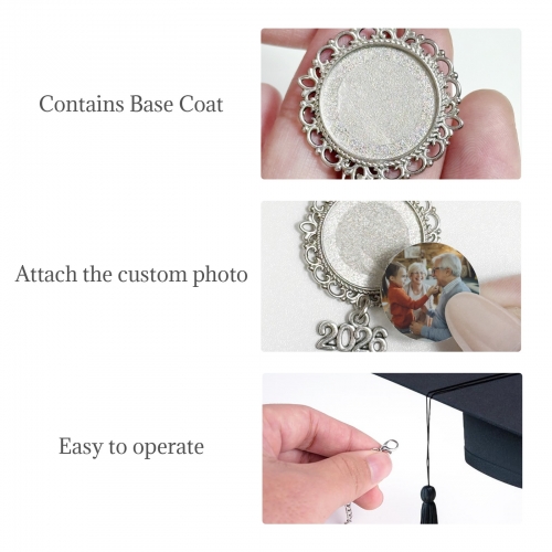 Graduation Cap Photo Charm  | Ships from USA