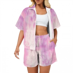 Women's Short Windbreaker 2 Piece Set (Model Sets 35)