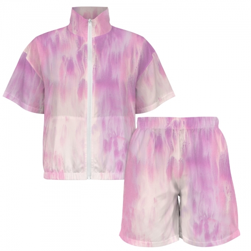 Women's Short Windbreaker 2 Piece Set (Model Sets 35)
