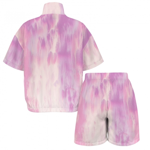 Women's Short Windbreaker 2 Piece Set (Model Sets 35)