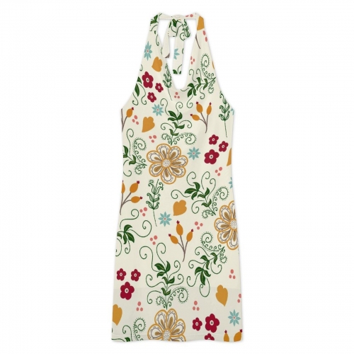 Halter Neck Sheer Cover-Up Dress