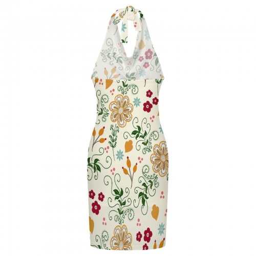 Halter Neck Sheer Cover-Up Dress