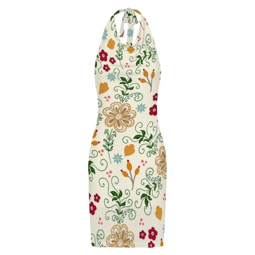 Halter Neck Sheer Cover-Up Dress