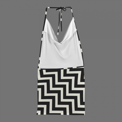 Backless String Halterneck Drop Neck Bodycon Dress