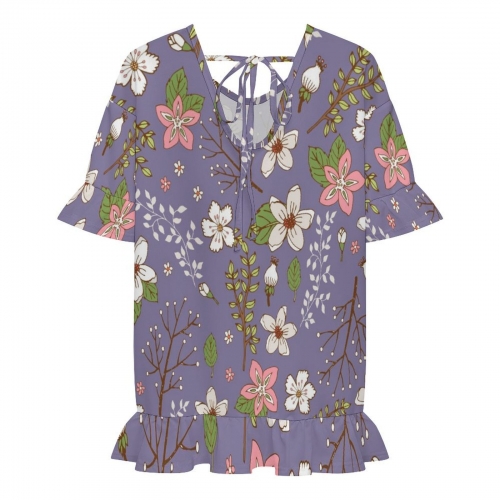 Women's Ruffled Chiffon Beach Cover-Up Dress