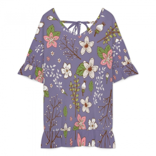 Women's Ruffled Chiffon Beach Cover-Up Dress